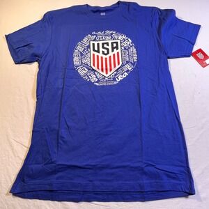 USA Soccer TShirt Adult Large Blue United States Crest Graphic Tee
